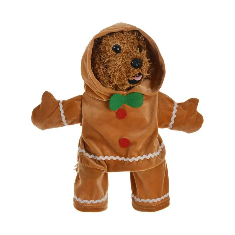 Dog Gingerbread Costume Gingerbread Man Dog Costume Soft Puppy Costume Hoodie Gingerbread Man Pet Puppy Cat Stand Up Costume